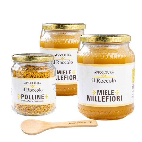 Confezione Miele Millefiori e Polline
